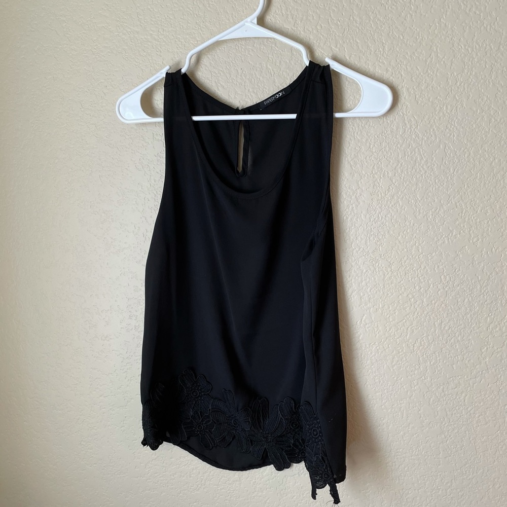 Paper moon black sleeveless top